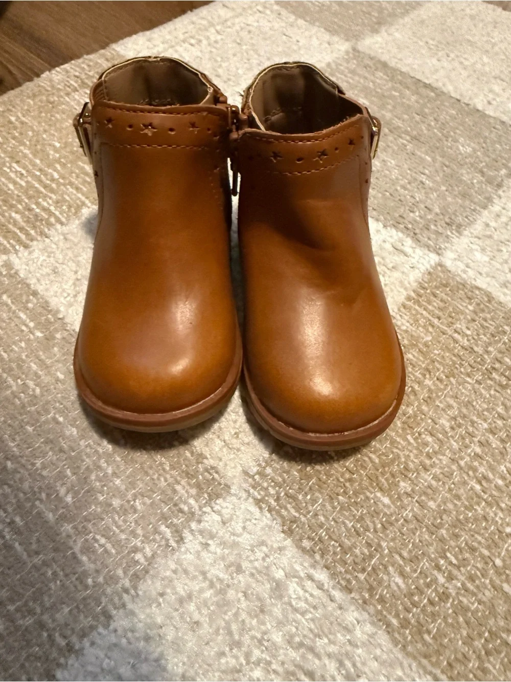 Stride Rite Little Girls Tan Ankle Boots with Buckle